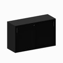Ver imagem 7 de Armário para Escritório Baixo F5 Office 2 Portas de Correr com Chave 2 Prateleiras MDP 120cm Preto