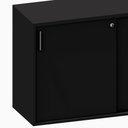 Ver imagem 2 de Armário para Escritório Baixo F5 Office 2 Portas de Correr com Chave 2 Prateleiras MDP 120cm Preto