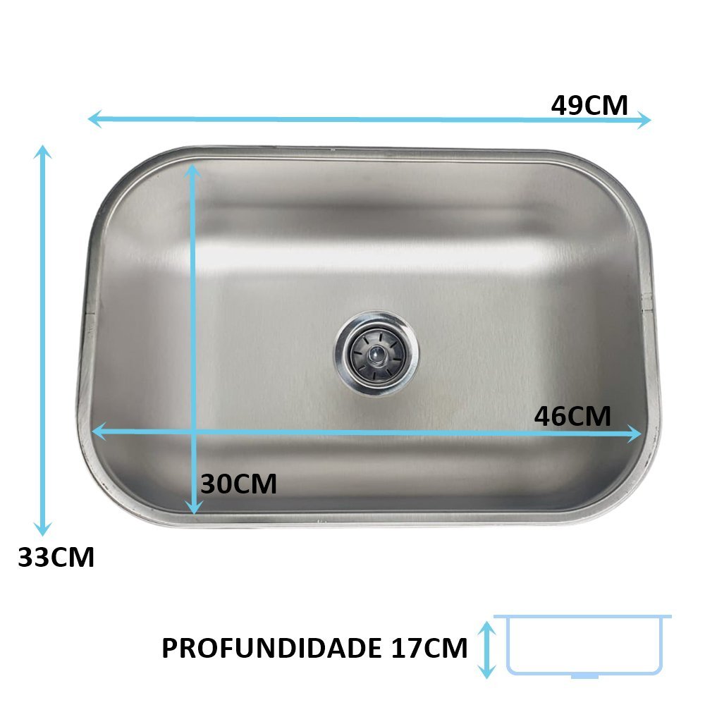 Kit Cuba Escovada Inox 304 N1 46x30x17 Tecnocuba Com Dosador - 2