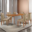 Ver imagem 1 de Mesa de Jantar Diane 180cm Tampo Mdf Laminado com 6 Cadeiras Isadora Moderna Mobília