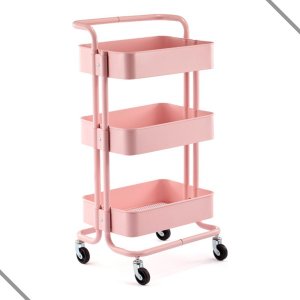 Carrinho Organizador Multiuso 3 Prateleiras - Unidade - Rosa