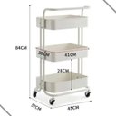 Ver imagem 2 de Carrinho Organizador Multiuso 3 Prateleiras - Unidade - Rosa