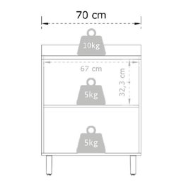 Balcão de Cozinha e Lavanderia com 2 Portas 0,70m Top Class Batrol - 3