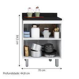 Balcão de Cozinha e Lavanderia com 2 Portas 0,70m Top Class Batrol - 2