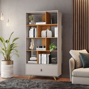 Estante Livreiro Giga Jcm Móveis Cinamomo/off