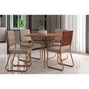 Ver imagem 3 de Mesa de Sala Jantar 1588 Aço C/tampo Madeirado 100cm Freijo C/ Rose - Carraro