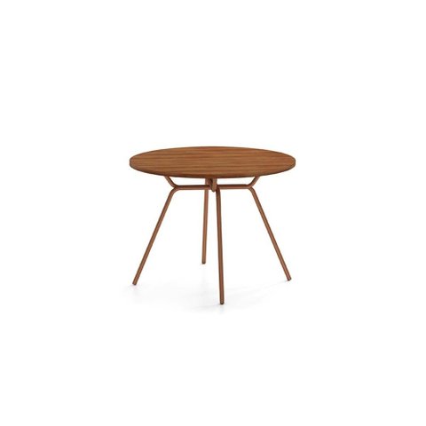 Mesa de Sala Jantar 1588 Aço C/tampo Madeirado 100cm Freijo C/ Rose - Carraro