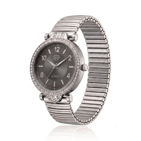 Relógio Feminino com Strass Cravejado Correa Metal + Caixa