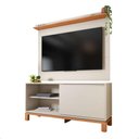 Ver imagem 2 de Bancada Rack com Painel para TV Jace até 45" 136cm com Porta de Correr Off White Caemmun Móveis