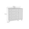 Cômoda Infantil Elô Peroba 100% Mdf Branco 4 Gavetas 1 Porta - 4