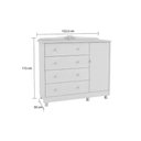 Ver imagem 5 de Cômoda Infantil Elô Peroba 100% MDF Branco 4 Gavetas 1 Porta