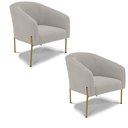 Ver imagem 1 de Cadeira Sala de Jantar Pé Ferro Dourado Kit 2 Stella Bouclê D03 - D'Rossi
