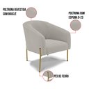 Ver imagem 3 de Cadeira Sala de Jantar Pé Ferro Dourado Kit 2 Stella Bouclê D03 - D'Rossi