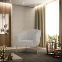 Ver imagem 2 de Cadeira Sala de Jantar Pé Ferro Dourado Kit 2 Stella Bouclê D03 - D'Rossi