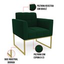 Ver imagem 3 de Poltrona Decorativa Industrial Dourado Kit 2 Elisa Bouclê Verde D03 - D'Rossi
