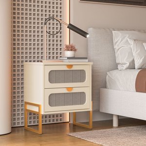 Mesa de Cabeceira Titanium Estilo Industrial com Pés de Ferro
