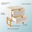 Ver imagem 3 de Mesa de Cabeceira Titanium Estilo Industrial com Pés de Ferro