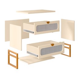 Mesa de Cabeceira Titanium Estilo Industrial com Pés de Ferro - 6