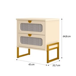 Mesa de Cabeceira Titanium Estilo Industrial com Pés de Ferro - 4