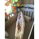 Ver imagem 2 de Rede berço bebê infantil brim 90x80 até 15kg cordinha branca