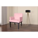 Ver imagem 3 de Poltrona Decorativa Vitória Suede Rosa Bebê Pés Madeira Ms Decor