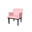 Ver imagem 1 de Poltrona Decorativa Vitória Suede Rosa Bebê Pés Madeira Ms Decor