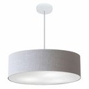 Ver imagem 1 de Lustre Pendente Cilíndrico Vivare Md-4221 Cúpula em Tecido 60x15cm - Bivolt Rustico-cinza 127/220v