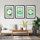 Ver imagem 1 de Kit 3 Quadros Grandes Verdes Amor Fé Gratidão 60x48cm:moldura Preta