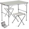 Mesa Dobrável Maleta Alumínio + 2 Bancos Camping Praia Alça - 1