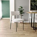 Ver imagem 2 de Cadeira Decorativa Estofada para Sala de Jantar Melina L02 Bouclê Creme - Lyam Decor