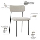 Ver imagem 4 de Cadeira Decorativa Estofada para Sala de Jantar Melina L02 Bouclê Creme - Lyam Decor