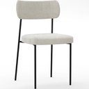 Ver imagem 1 de Cadeira Decorativa Estofada para Sala de Jantar Melina L02 Bouclê Creme - Lyam Decor