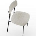 Ver imagem 3 de Cadeira Decorativa Estofada para Sala de Jantar Melina L02 Bouclê Creme - Lyam Decor