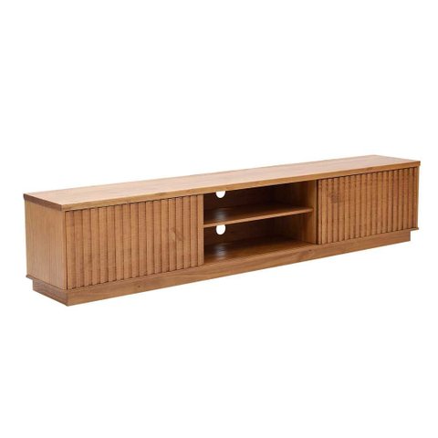 Rack de TV de Madeira Maciça com Portas de Correr 190cm River