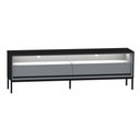 Ver imagem 3 de Rack para Tv até 65 Polegadas Peridoto 2 Gavetas com Led Preto/off White - Pnr Móveis