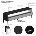 Ver imagem 6 de Rack para Tv até 65 Polegadas Peridoto 2 Gavetas com Led Preto/off White - Pnr Móveis