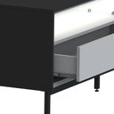 Ver imagem 5 de Rack para Tv até 65 Polegadas Peridoto 2 Gavetas com Led Preto/off White - Pnr Móveis