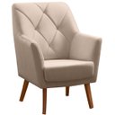 Ver imagem 2 de Kit 2 Poltronas para Sala e Escritório Decorativas Héstia Veludo Bege