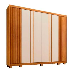 Guarda Roupa Casal Ripado 6 Portas 6 Gavetas Arezzo Benetil Cinamomo/off White