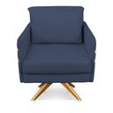 Ver imagem 3 de Kit 02 Poltronas Giratória Mari Suede Azul Marinho Base de Madeira MA30 - D’Rossi