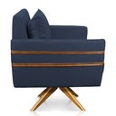 Ver imagem 4 de Kit 02 Poltronas Giratória Mari Suede Azul Marinho Base de Madeira MA30 - D’Rossi