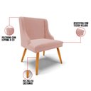 Ver imagem 3 de Kit 6 Cadeiras Estofadas para Sala de Jantar Pés Palito Lia Veludo Rosê - Ibiza