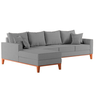 Sofá 4 Lugares Beny com Chaise Esquerdo Linho Cinza - 3