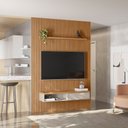 Ver imagem 2 de Conjunto Painel Ripado Marisa com 1 Nicho com Tampo Engrossado e 1 Prateleira Nature e Off White 180