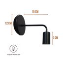 Ver imagem 2 de Luminária De Parede Abajur Arandela De Parede Vintage Retro - Preta