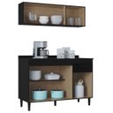 Ver imagem 5 de Armário Aéreo e Balcão de Cozinha 120cm com Tampo Classic P11 Preto - Mpozenato