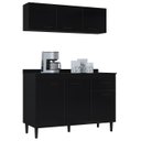Ver imagem 2 de Armário Aéreo e Balcão de Cozinha 120cm com Tampo Classic P11 Preto - Mpozenato