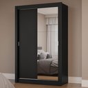 Ver imagem 1 de Guarda-roupa Solteiro 2 Portas de Correr com Espelho Preto Milano Madesa