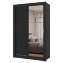 Ver imagem 3 de Guarda-roupa Solteiro 2 Portas de Correr com Espelho Preto Milano Madesa