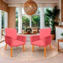 Ver imagem 2 de Kit 2 Poltronas Cadeira para Sala Confortável e Minimalista em Suede